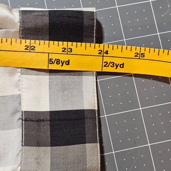 DIANE GILMAN  Collection Woman's  Black & Gray Plaid 100% Silk Long Sleeve Med - Picture 12 of 15